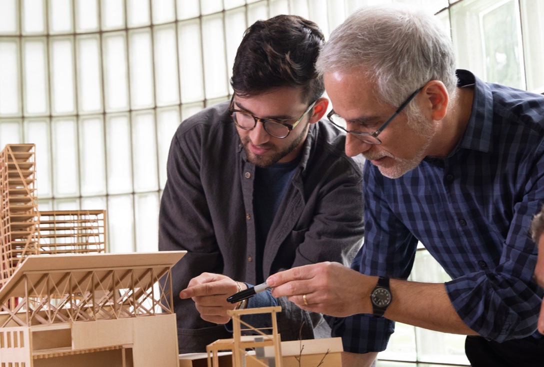Architecture student and professor build model